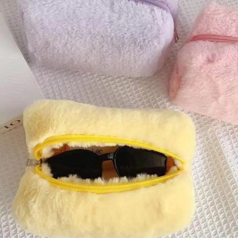 New【Plush Makeup Bags For Women Soft Travel Cosmetic Bag Organizer Case Lady Girls Make Up Case】