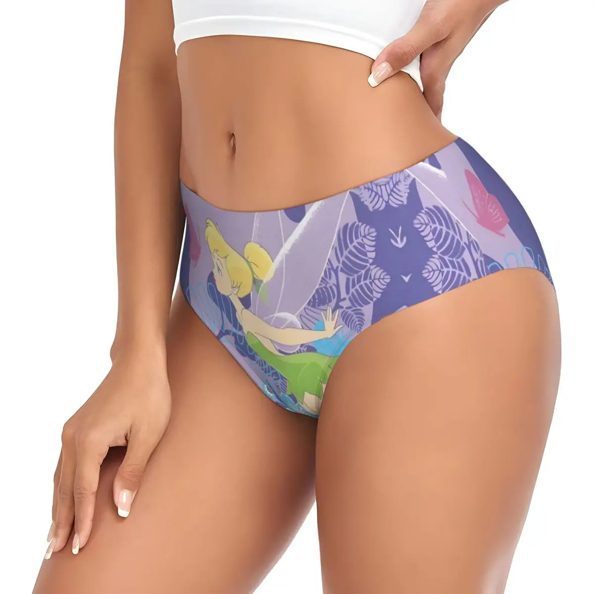 مخصص الكرتون تينكربيل سراويل قصيرة النساء الراحة تمتد مانغا الملابس الداخلية