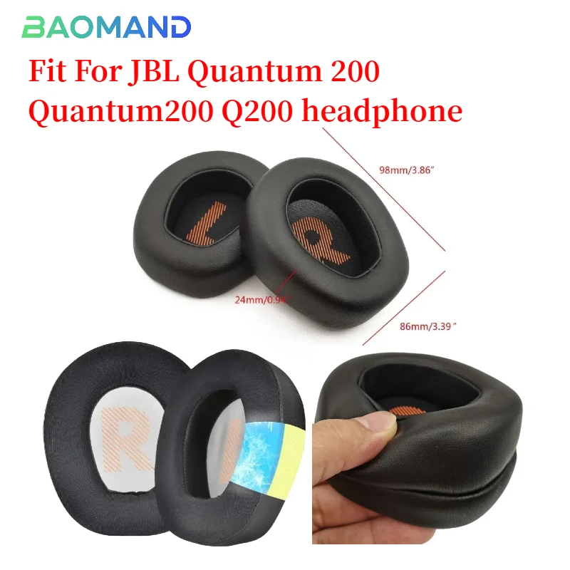 

1Pair Replacement Ear Pads Cushions Earpads Earmuffs Repair Parts For JBL Quantum 200 Quantum200 Q200 Headphones