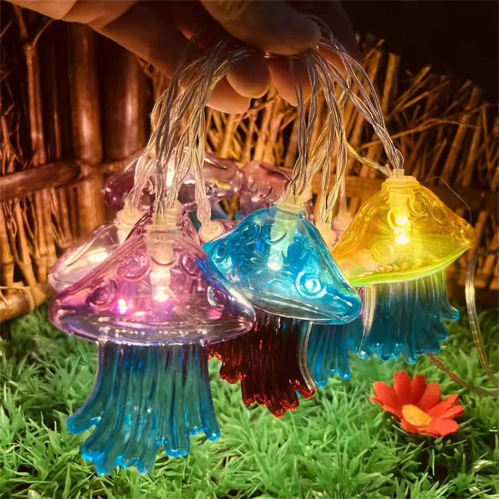 1.5M 10 LED Coforful Jellyfish String Light Nautical Ocean Theme Fairy Light Garland For Children Bedroom Apartment Wall Decor