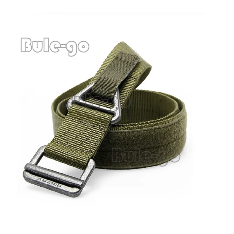 Men's  Military Combat Rescue Rigger Duty Belt  Outdoors Nylon Tactical Belt Strap with Metal Buckle