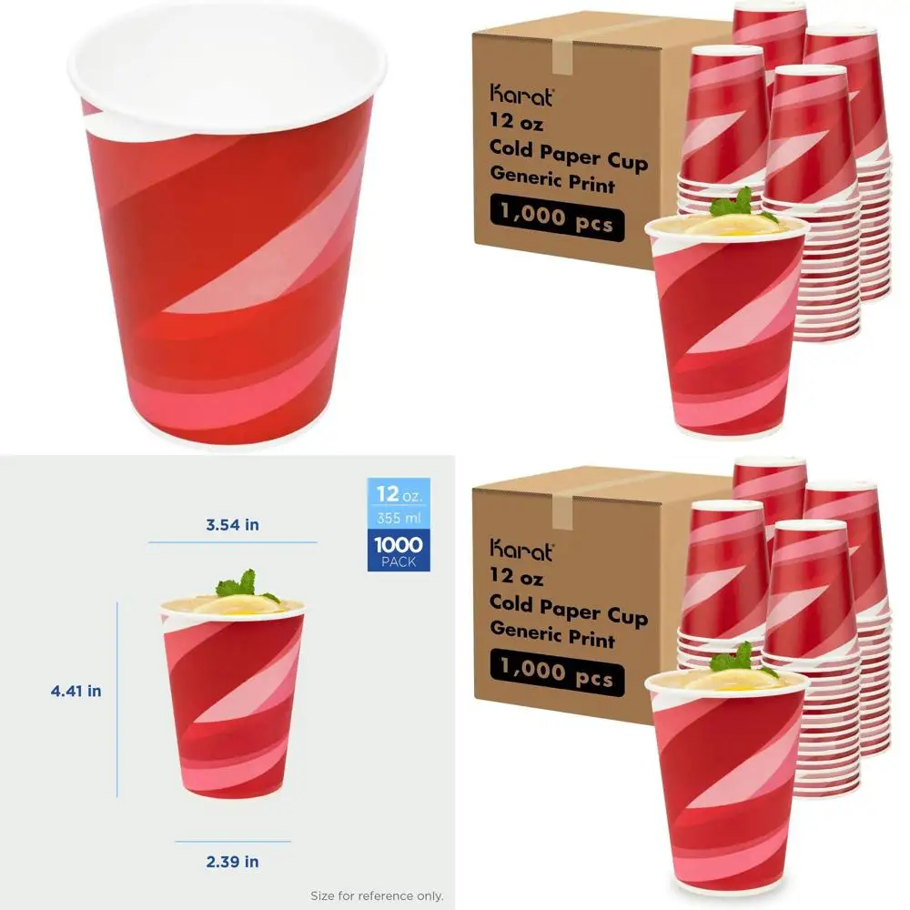 

Упаковка из 1000 бумажных стаканов объемом 12 унций с двойными стенками, идеально подходят для холодных напитков, молочных коктейлей и Mountain Dew, элегантные и стильные.