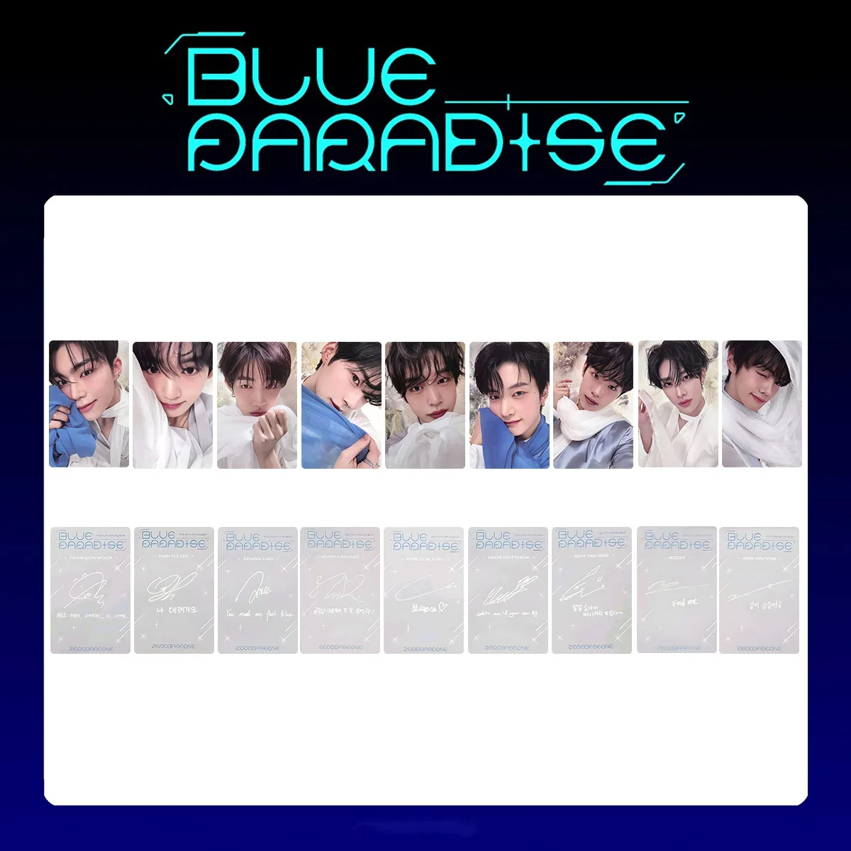 KPOP Zerobaseone Album Photocards 9Pcs/set BLUE PARADISE SEEK HIDE