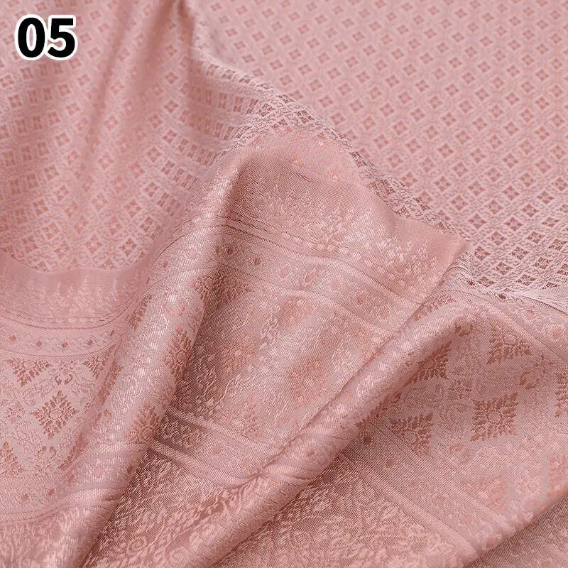 

100*100cm Ethnic Style Brocade Jacquard Fabric Southeast Asia Dai Thai Skirt Fabric For Diy Tube Dress Saree Folk Dance Costume
