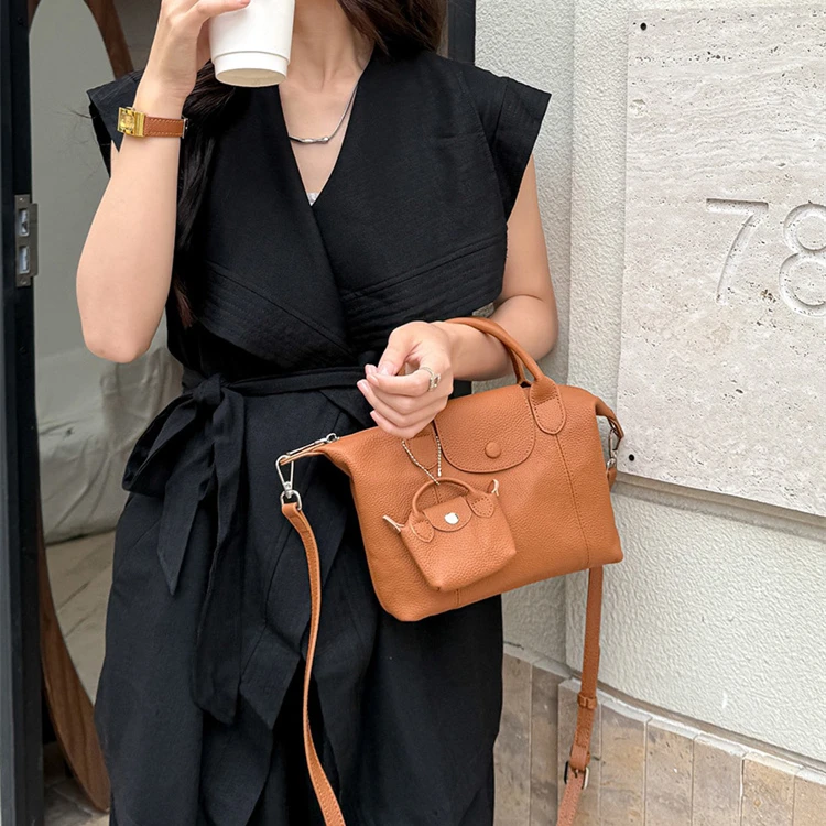

Malvin Koes Top Layer Cowhide Leather Dumpling Bag Large Capaci Genuine Leather oulder Bag Crossbody Women's Bag