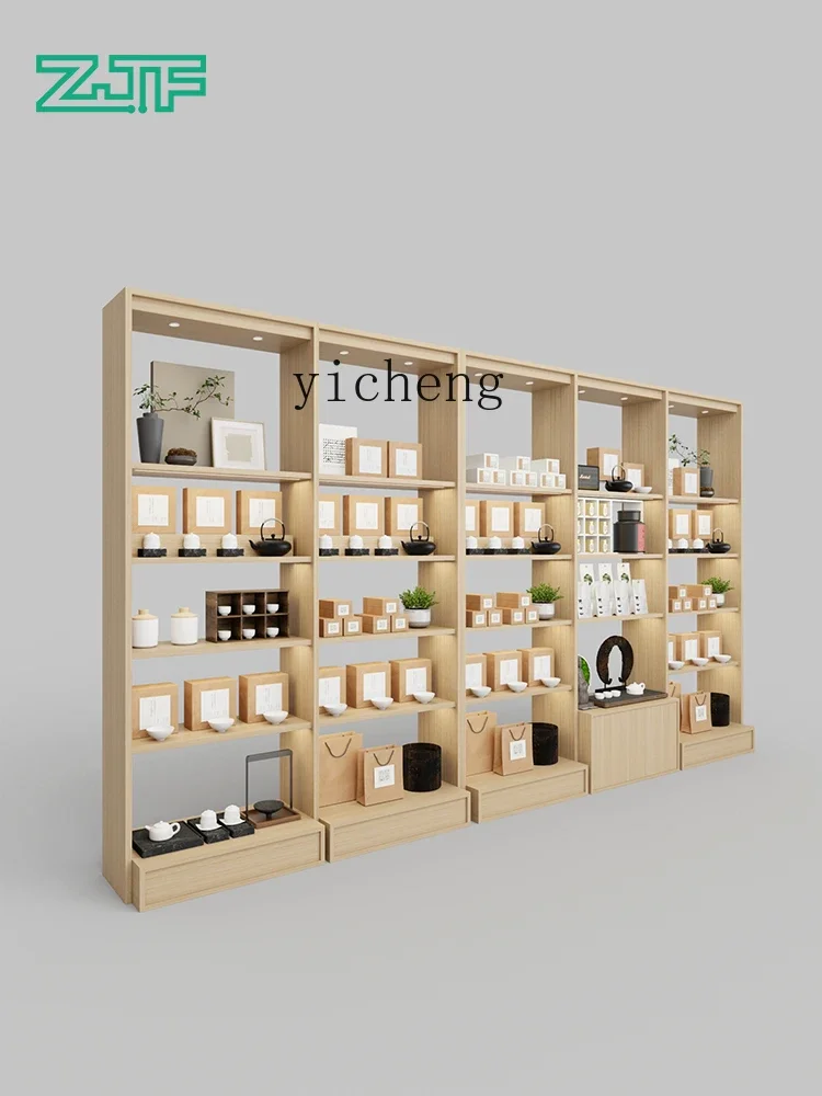 

W5.14 Shelf Display Cabinet Commercial Tea Set Baijiu Display Shelf with Light