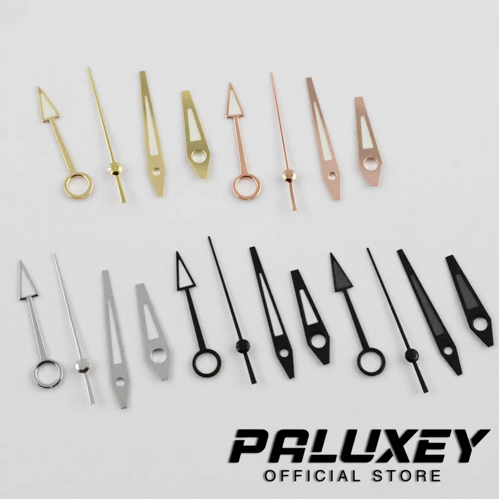 GMT NH34 GS lancette quattro aghi lancette verde luminoso oro rosa argento oro nero orologi puntatore per movimento NH35 NH34A 4R34