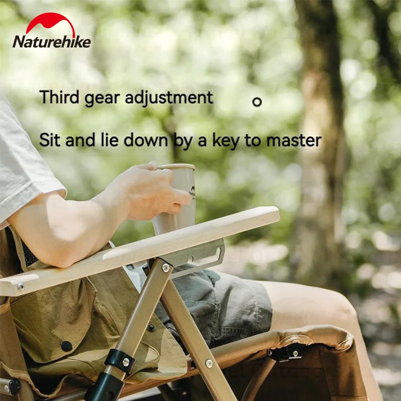 Naturehike T08 Ultralight Camping Chair Portable Folding Integrated Quick Opening Adjustable Recliner Outdoor Fishing Picnic