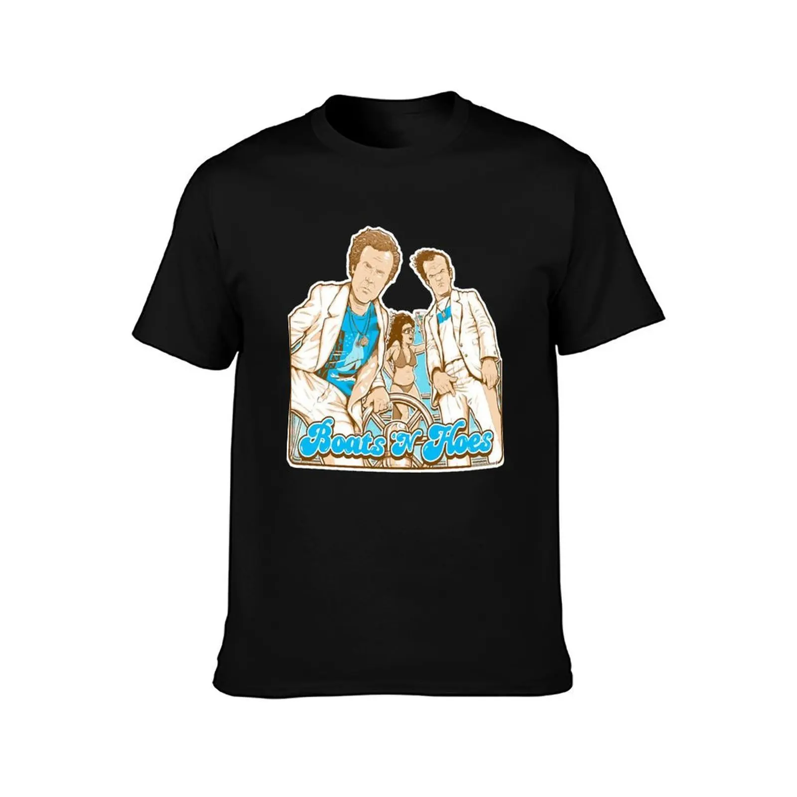 Prestige Worldwide Funny Cool Boats and Hoes Movie Quote Boats and Hoes Step Brothers T-Shirt Outdoor Working T-Shirt