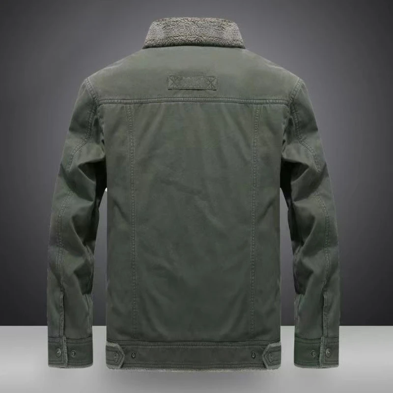 Winter Cotton Coat Men's Clothing Fleece Jacket Warm Thick Single Breasted Windbreaker Short Tops Luxury Branded Clothing Coats