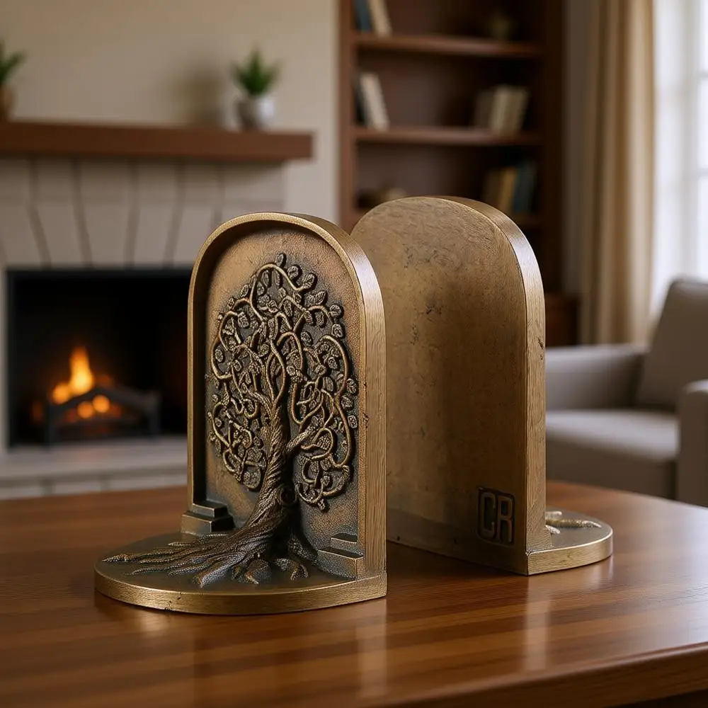 

Винтажные чугунные подставки для книг в форме веток дерева, декоративные и прочные, для книжных полок или стеллажей, нескользящие, подарок для домашнего декора