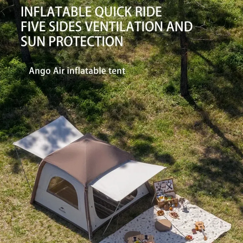 Naturehike 3 Person Air Inflatable Tent Waterproof Lightweight Camping Tent Outdoor Travel Portable Sunscreen Double Foyer Tents