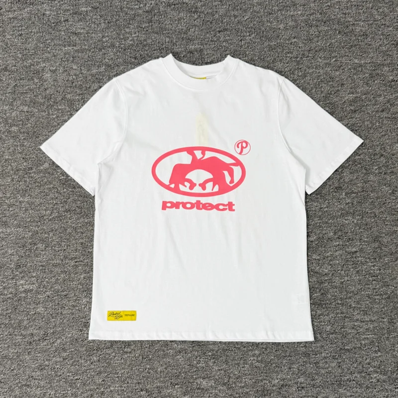 Men's Women's White Fashion Protective Short Sleeved New Style High Quality Cotton T-Shirt Stock