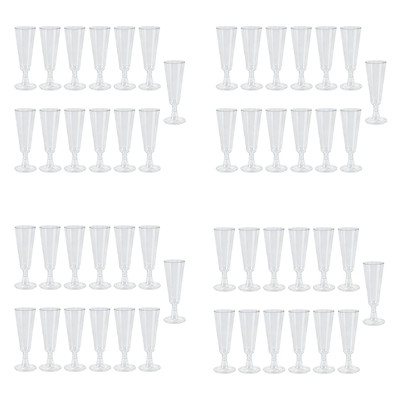 

240Pcs 150Ml Disposable Hard Plastic Champagne Glass Red Wine Glass Goblet Wine Glass Party Festival Event Supplies