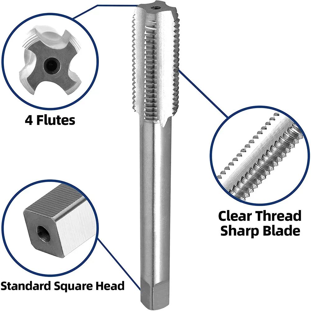 2pcs 11/16-24 UNEF Tap And Die Set Machine Thread Right Hand For Cast Iron Metalworking Workshop Processing Manual Tools Kit