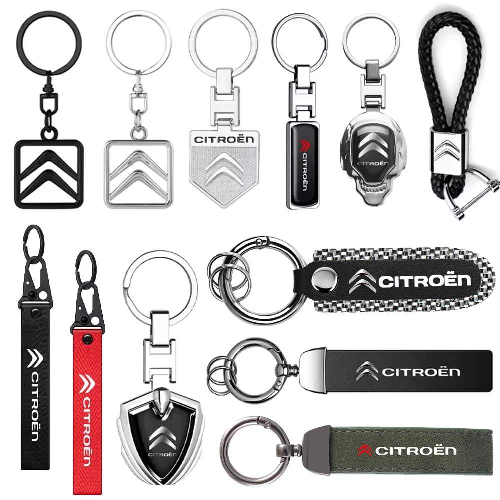 Chaveiro com logotipo de carro, acessórios de metal para citroen berlingo c3 aircross c5 aircross c5x c4 picasso c-elysee cactus, 1 peça