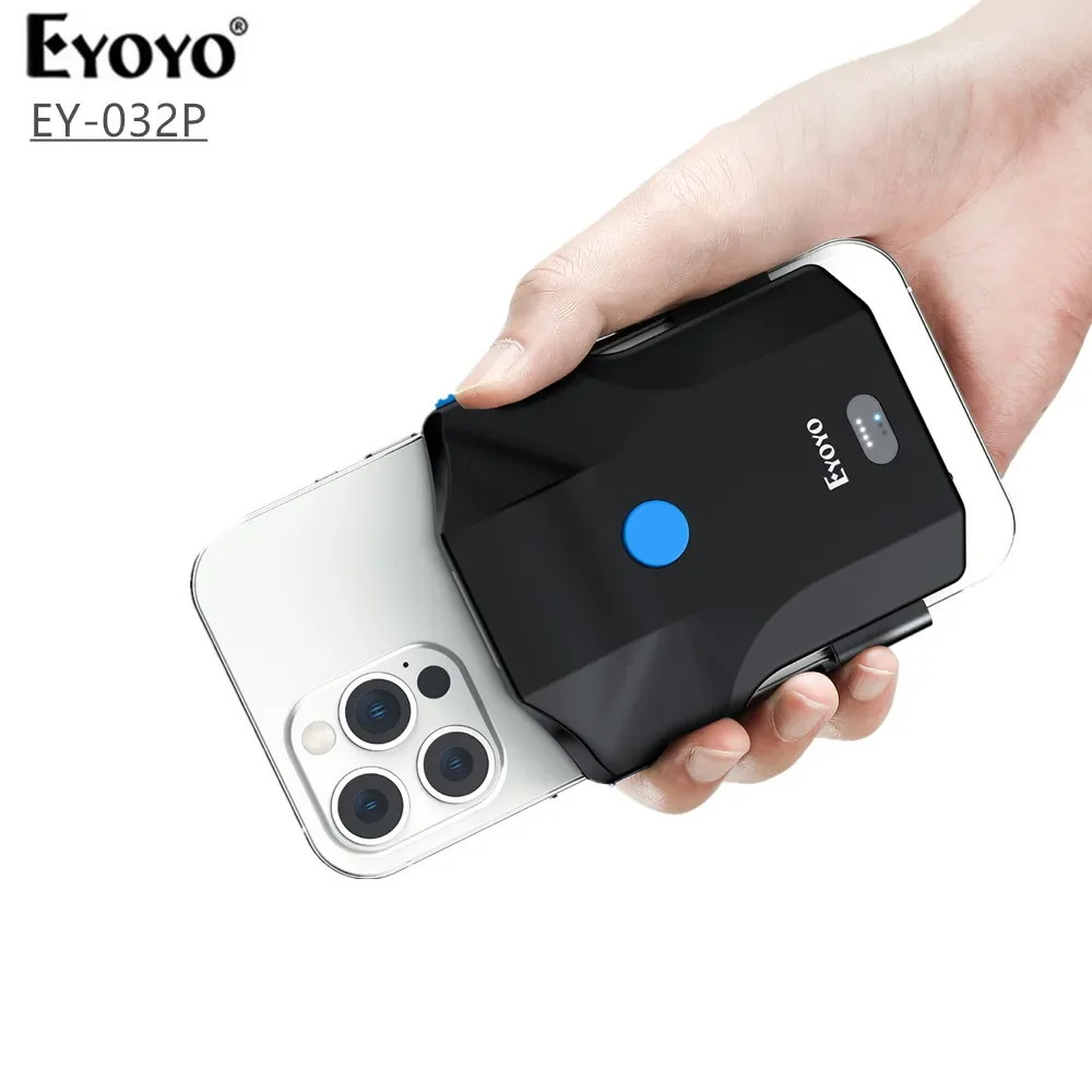 

Eyoyo EY-032P 2D Bluetooth Barcode Scanner Portable Back Clip Scanners Wireless 1D 2D QR Barcode Reader Mobile Payment Industry