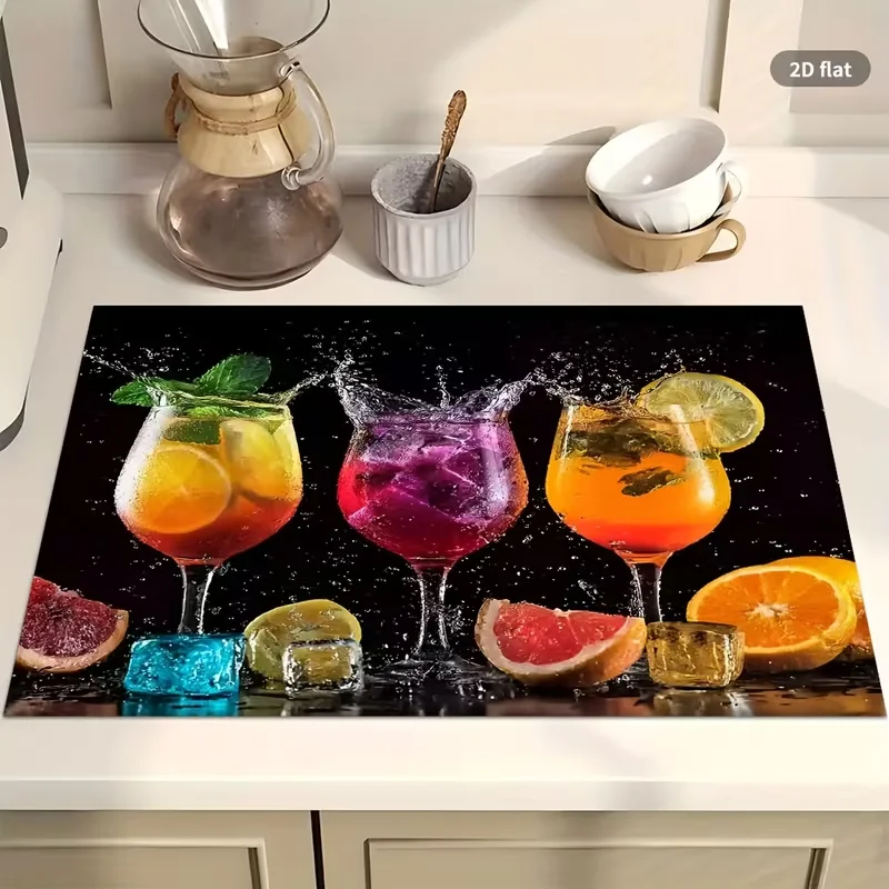 Bar Mat Rubber - Tapete Escurridor de Platos con Diseño