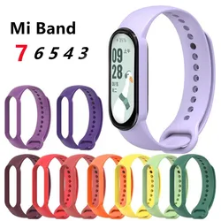 Pulseira para xiaomi mi band 7 6 pulseira esporte silicone miband relógio cinto de substituição pulsera correa mi band 7 6 5 4 3 cinta