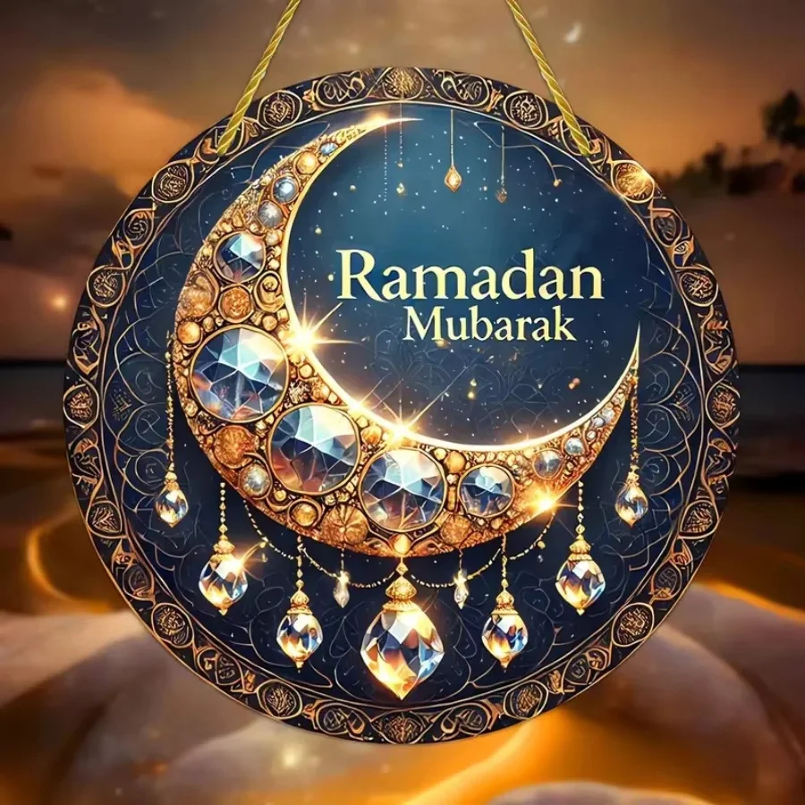1pc Middle East moon pendant Arab Eid al Fitr acrylic mosque home Wall Art garden window outdoor decoration hanging Decor