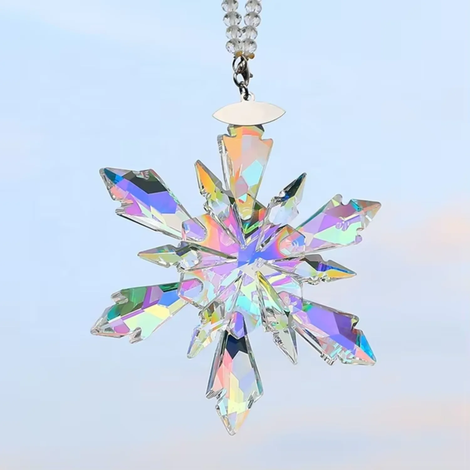 Christmas tree decoration Transparent Stars Hanging Ornaments crystal acrylic snowflakes