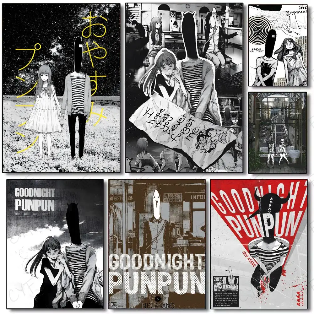 Melancholic Manga G-Goodnight Punpun Poster Painting Wall Art Mural for Living Room Home Decor and Gifts