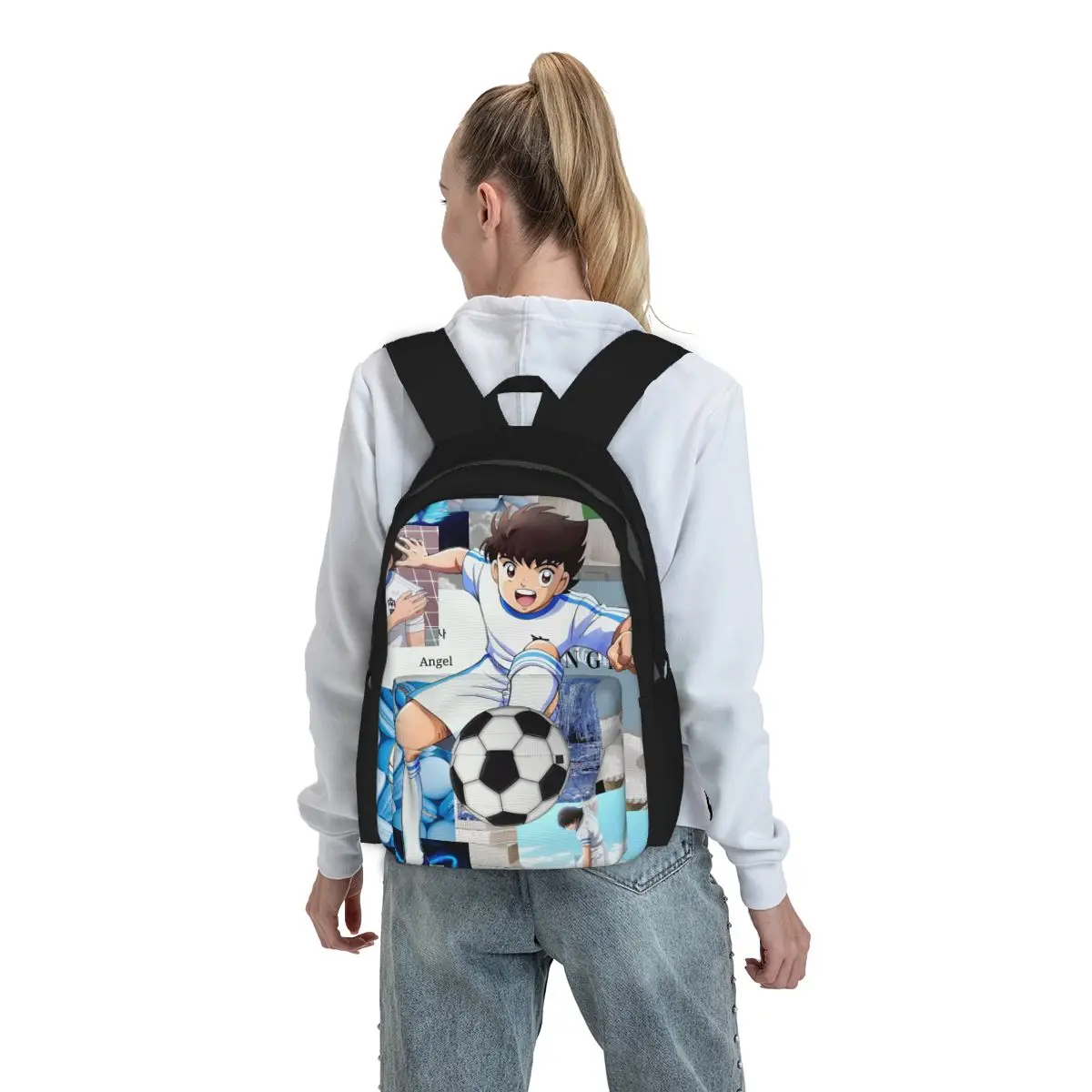 Mochila Ozora Oliver Atom Capitan Tsubasa, mochila para estudiantes, mochila escolar para niños, bolsos de hombro para ordenador portátil para hombres y mujeres