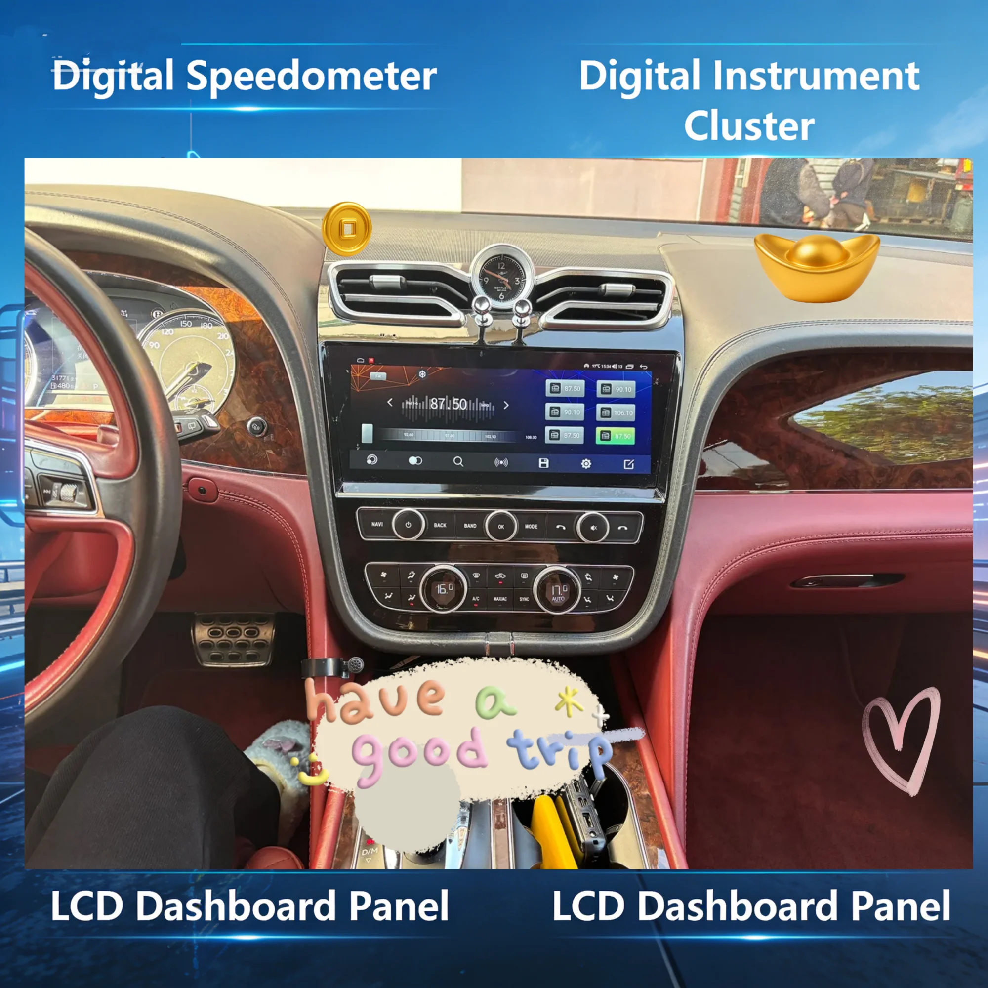 Android 14 Multimedia Video Player For Bentley Continental GT Flying Spur 2005~2019 Carplay Navigation Car Radio Head Unit GPS