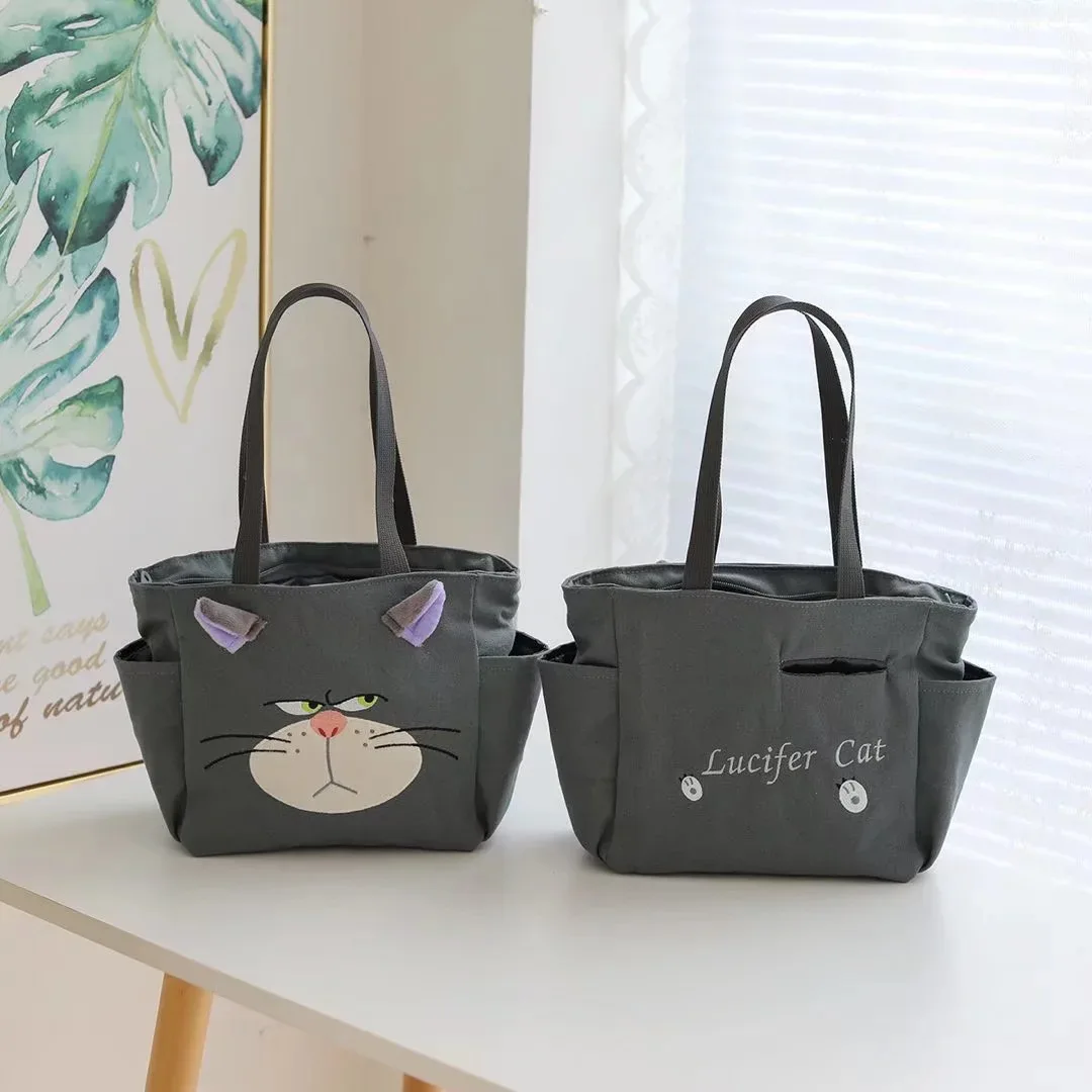 Disney Princess cenerentola Lucifer Cat L8621 Anime borse a tracolla borsa Cartoon Casual Messenger Bag Girl Child Gift