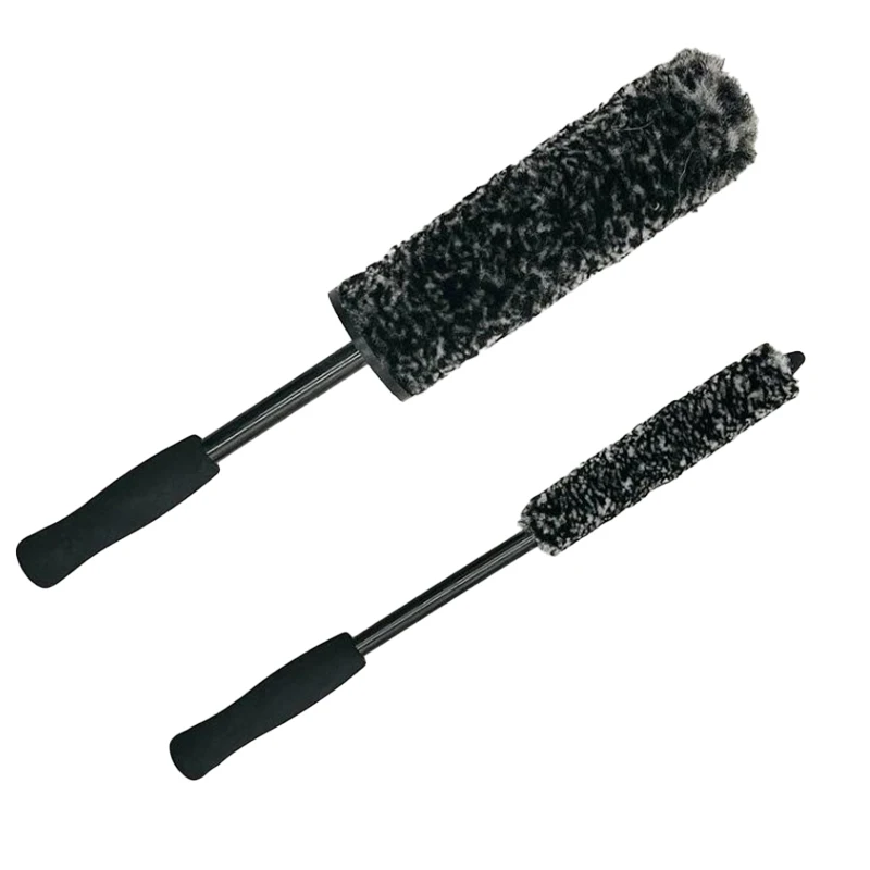 Microfiber Wheels Brush Non-Slip Handle Easy Cleaning Car Fiber Brush Wheel Cleaning Brush Detailing Brushes For Auto Motorcycle