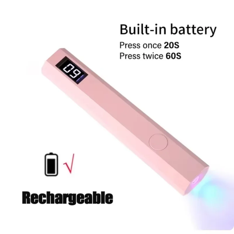 Mini draagbare nagellamp UV LED-nagellamp voor het uitharden van alle gellak USB oplaadbare sneldrogende manicuremachine Nagels Art Tool