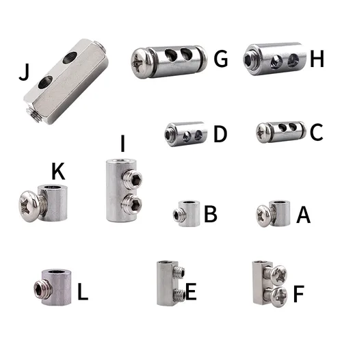 Imagen 1 del producto Abrazadera de hebilla de cuerda de alambre de acero ajustable de 1-4mm para lámpara DIY, abrazaderas colgantes, abrazaderas telescópicas de casillero de hilo de doble agujero