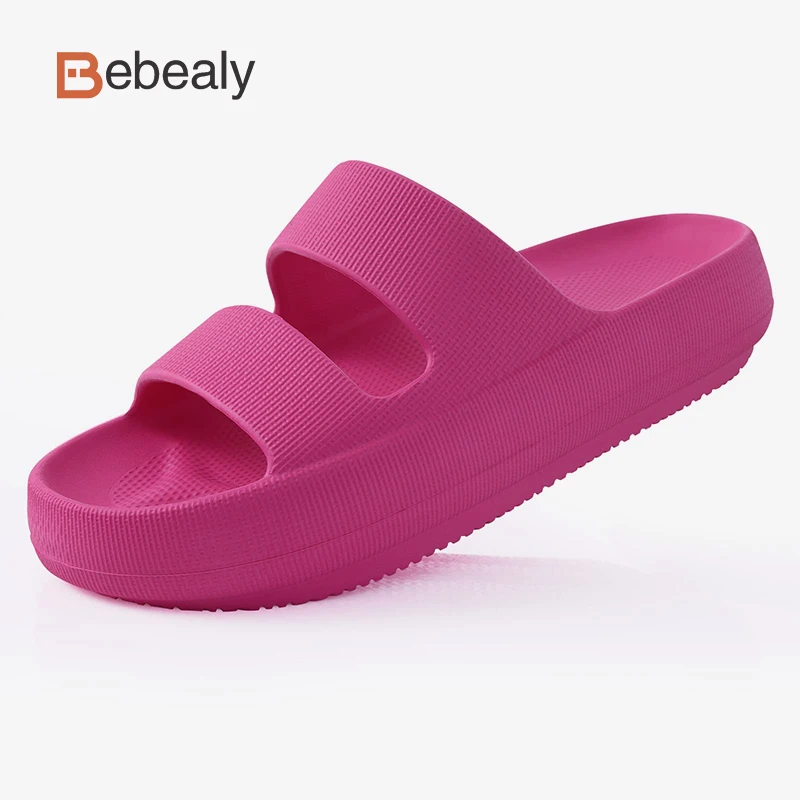 Bebealy Summer Arch Support Slide Sandals for Women Pillow Soft Cloud Slippers New Home Shower Slippers for Plantar Fasciitis