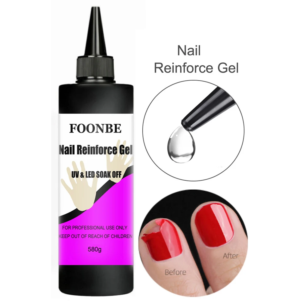 Foonbe 580g Super couche de finition Gel de Base pour vernis à ongles Gel Transparent tremper UV Gel vernis manucure semi-permanen