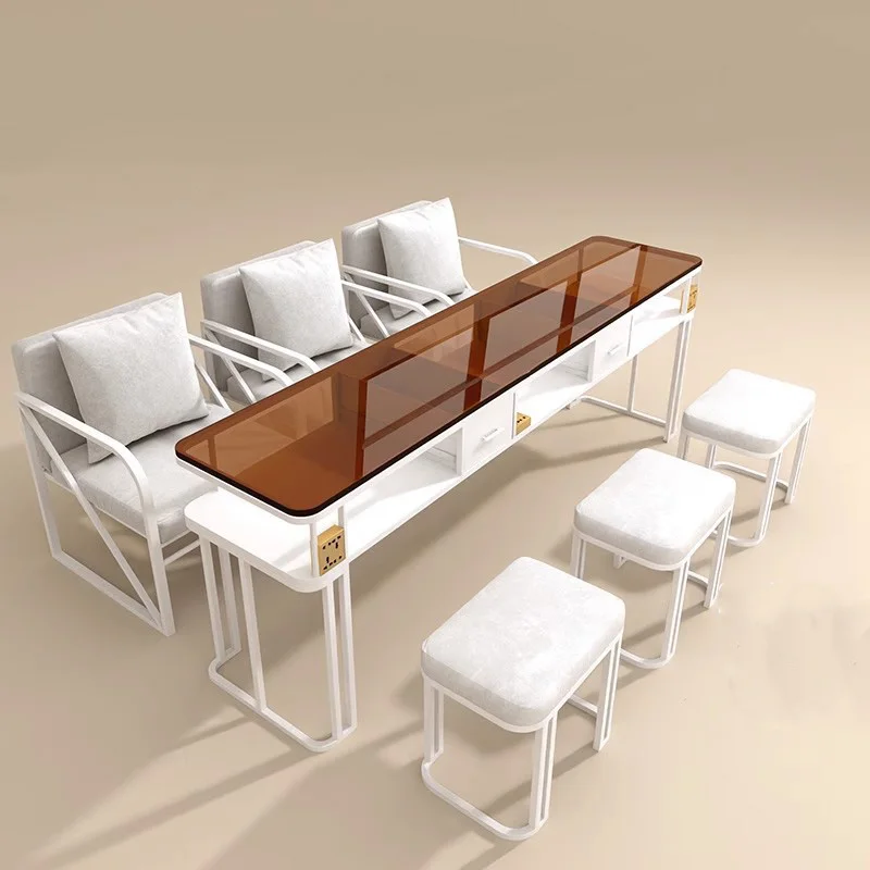 

Modern Minimalist Nail Table Luxury Aesthetic Italian Beauty Nail Table Professional Simple Mesa De Manicura Salon Furniture