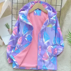 Fashion Girl's Fleece Hooded Coat Outdoor Thick Winter Waterproof Jackets For Kids Warm Clothes Autumn Girls Windbreaker
