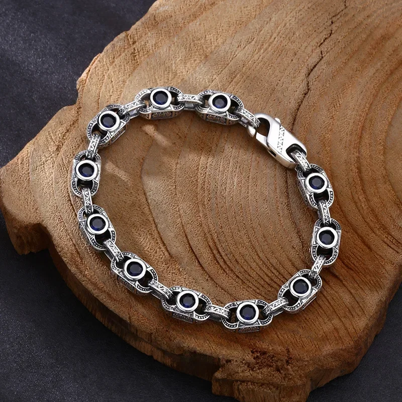 New Seiko Arabesque Zircon Bracelet For Men's Domineering Trend Retro All-match Jewelry Accessories