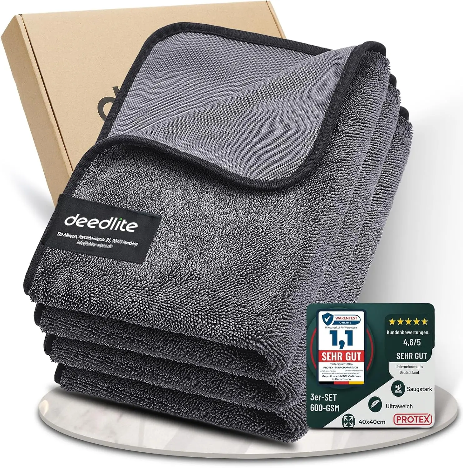 

Ultra Absorbent Microfiber Car Drying Towel, Streak-Free & Reusable, Large Size for Cars, Trucks, SUVs, and Home Use