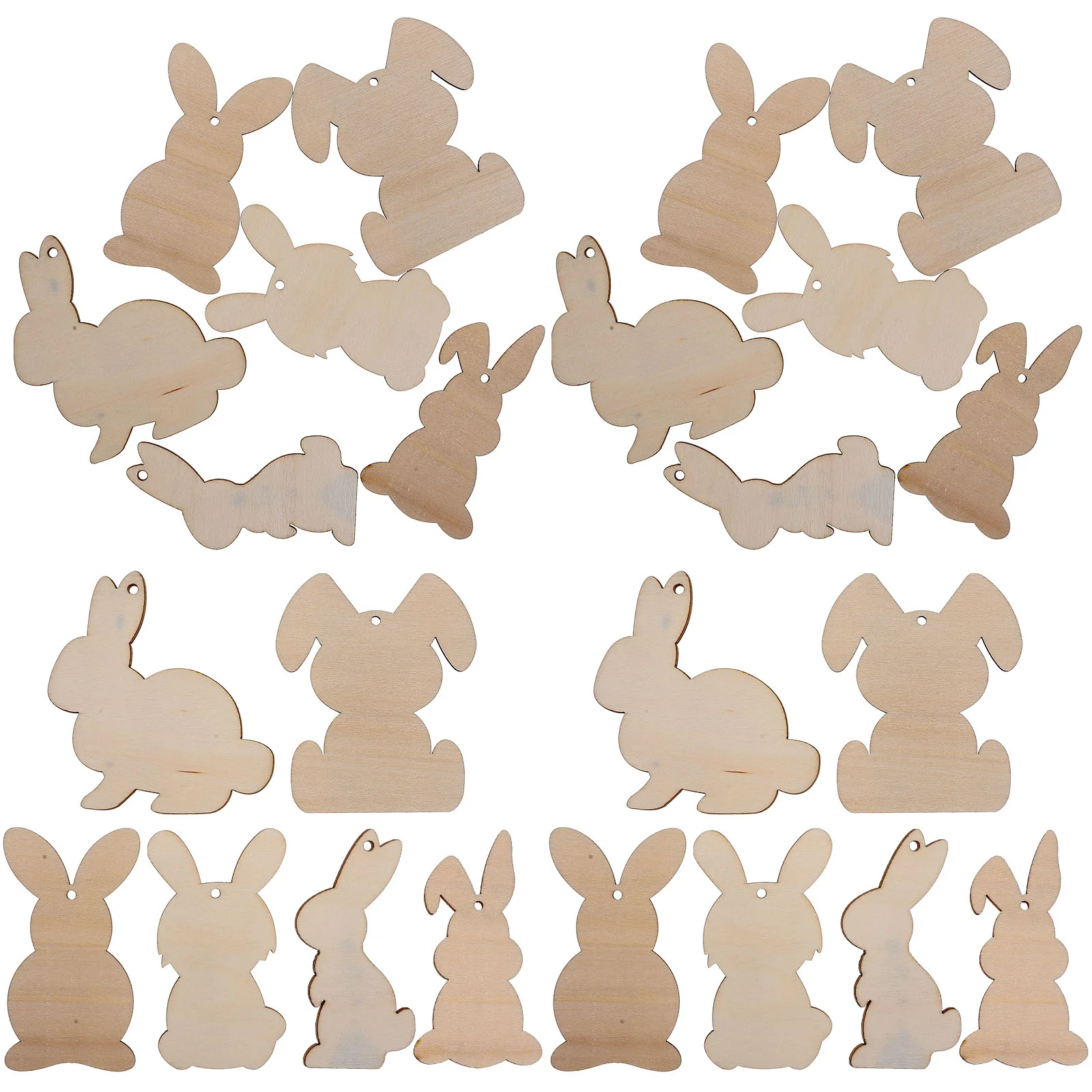 

3 Sets Easter Bunny Party Decorations Craft Supplies Window Pallet for Cutouts Crafts Blank Wooden