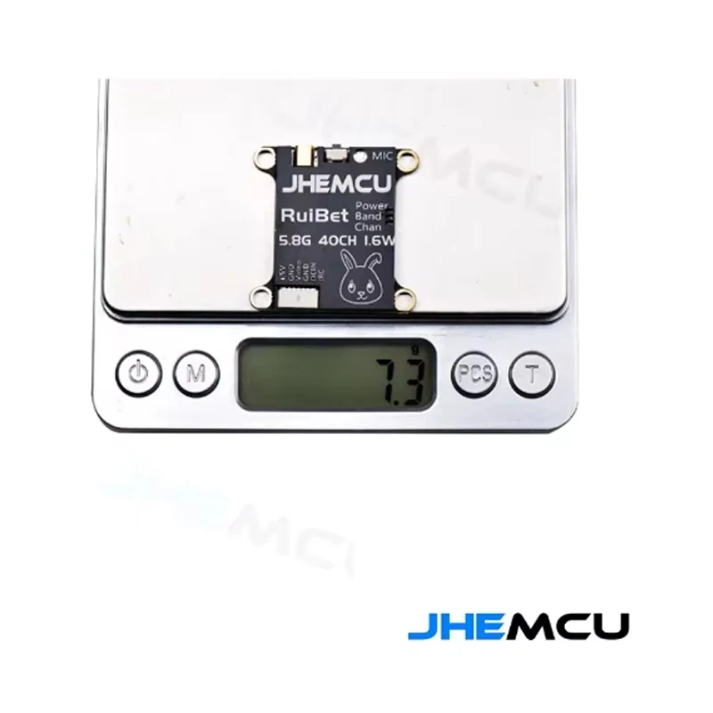 JHEMCU RuiBet Tran-3016W 5.8G 40CH 1.6W PitMode Microfone embutido VTX ajustável 2-6S 30X30mm para avião RC FPV