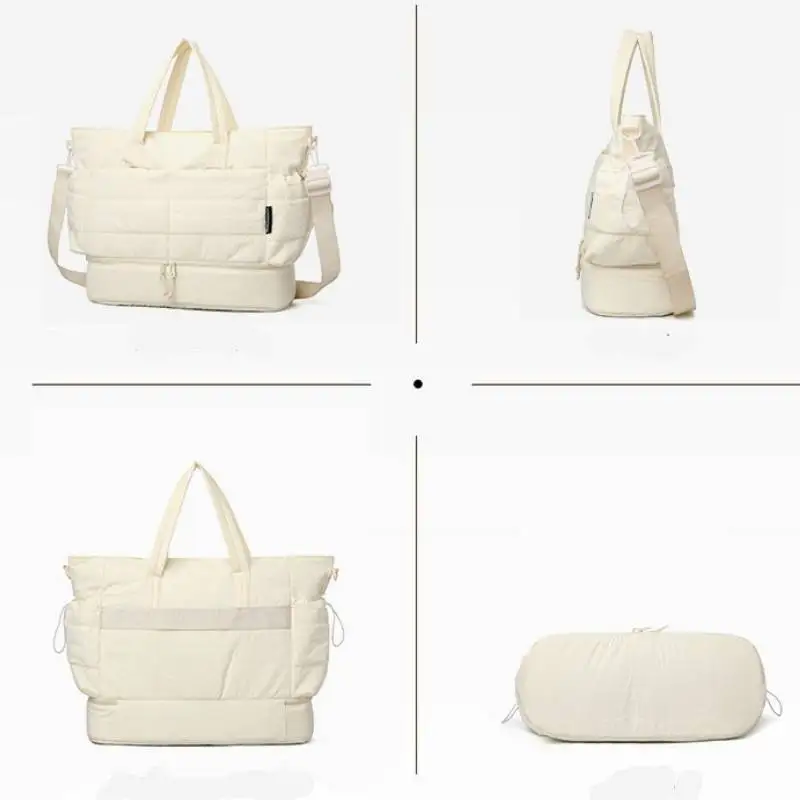 大型ジムフィットネスクロスボディショルダーバッグ、柔らかく軽量なトラベルラゲージ、ダッフルスポーツトレーニングトレッキングトートバッグ、シューズポケット付き