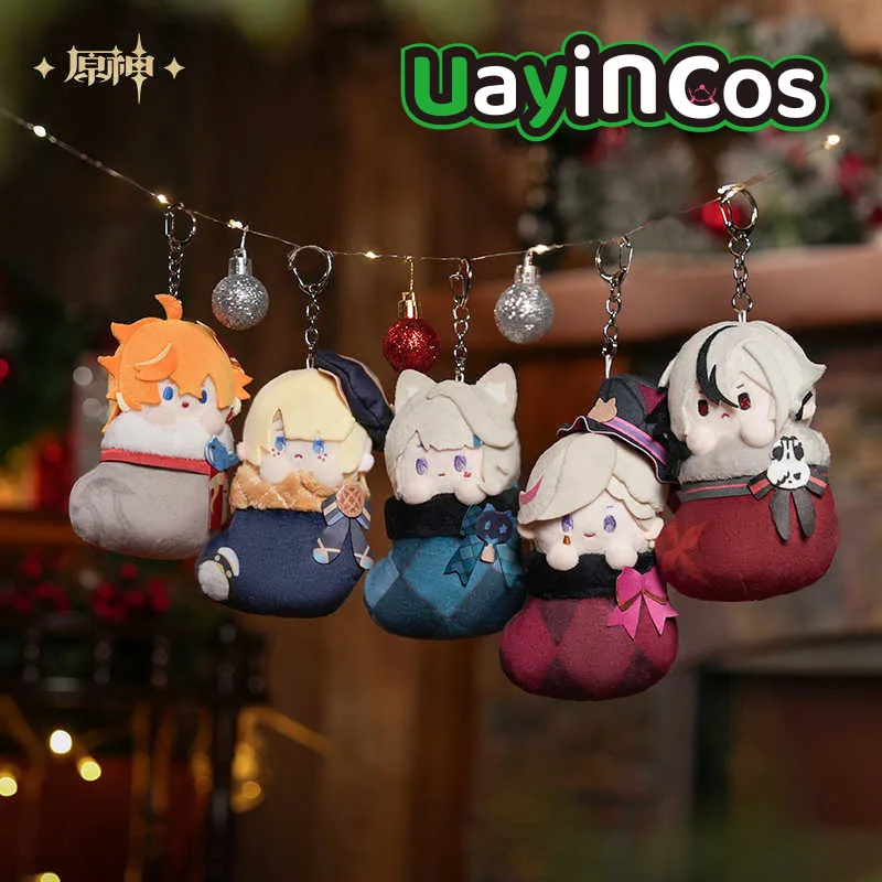 Porte-clés pendentif en peluche Genshin Impact House of The Hearth pour enfants, peluche Lyney LyNouveau, sac à vêtements beurre, jouet anime officiel, hiver