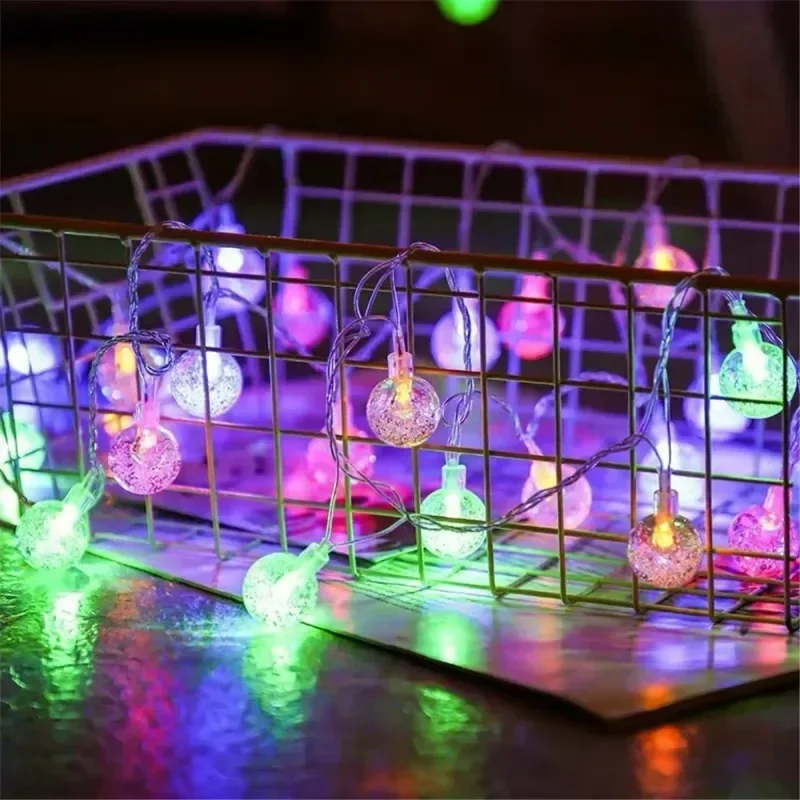 LED Bubble Ball String Lights USB/Battery Operated Indoor Fairy Light for Wedding Holidays New Year 2026 Decorations10/20/40LED
