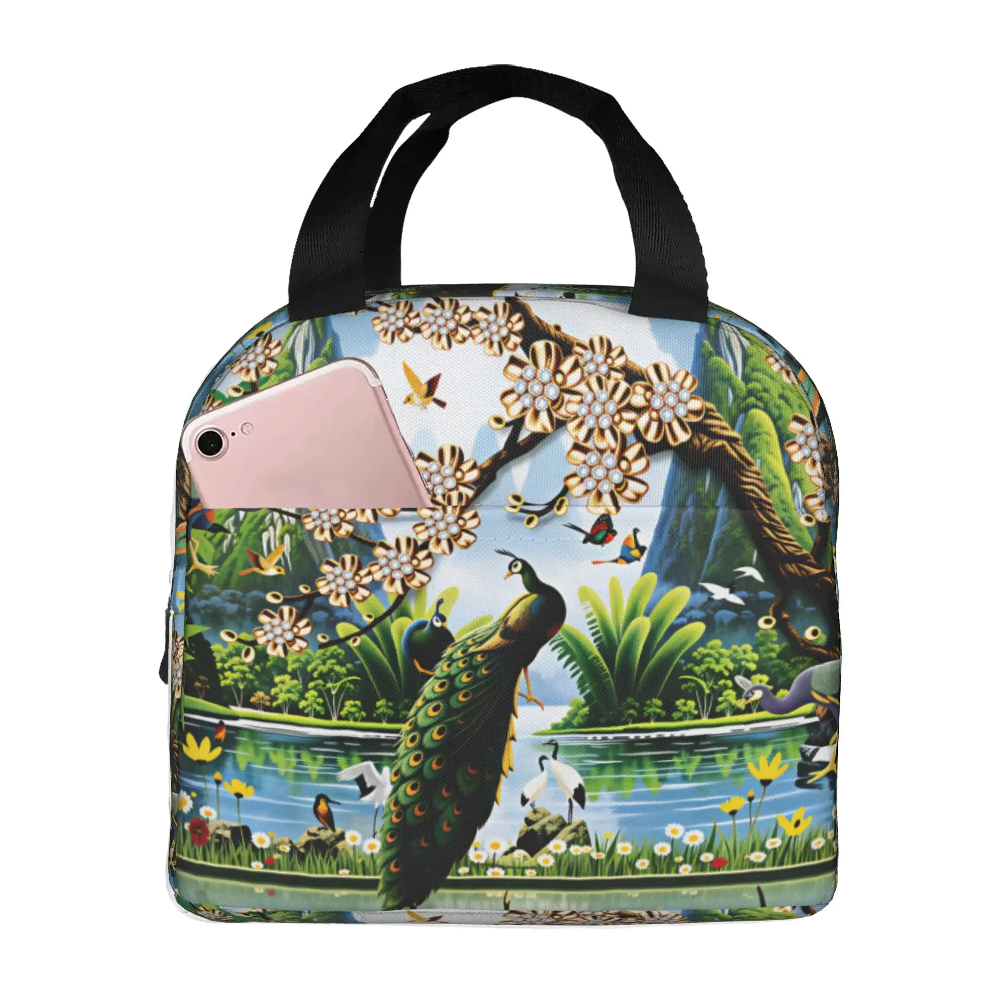 Luxury High 3D Floral Lunch Bag Men Women Fashion Trend 3D Flowers Cooler Thermal Insulated Lunch Box for School