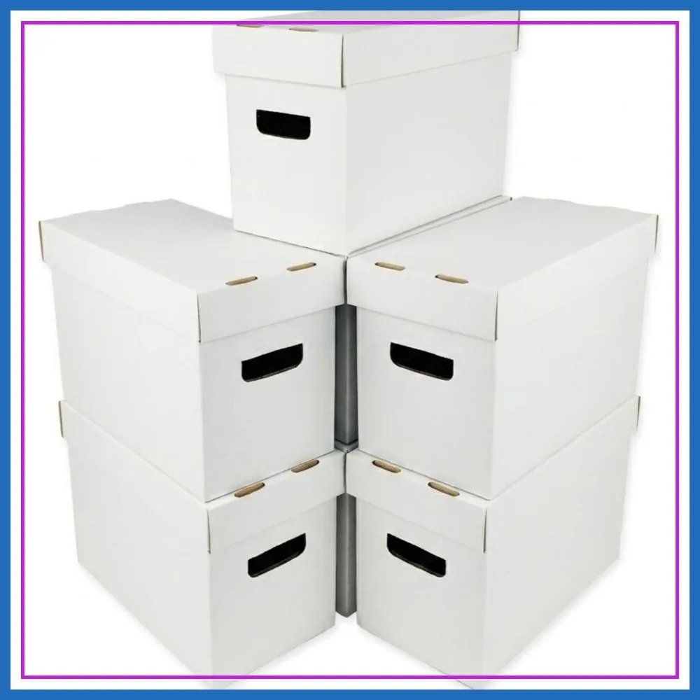 

Max Protection Comic Book Storage Boxes - Pack of 5 - Short Cardboard for 150-175 Comics - Double Thickness - Stackable
