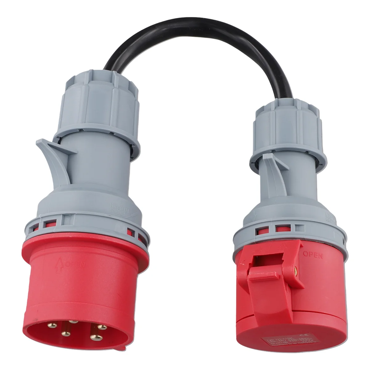 

BAAE 5 Pin Red 32A Male to 16A Female CEE-Adapter Gen Ev Charger Extension Cord Connector 400V Outlet