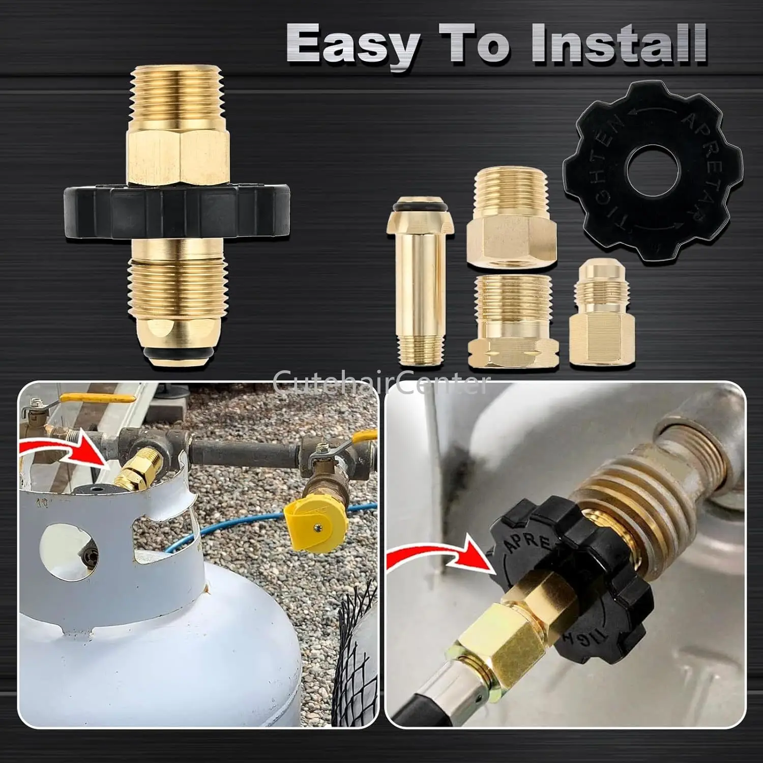 Soft Nose POL Propane Gas Tank Adapter Plug Brass Valve Full Flow 3/8\