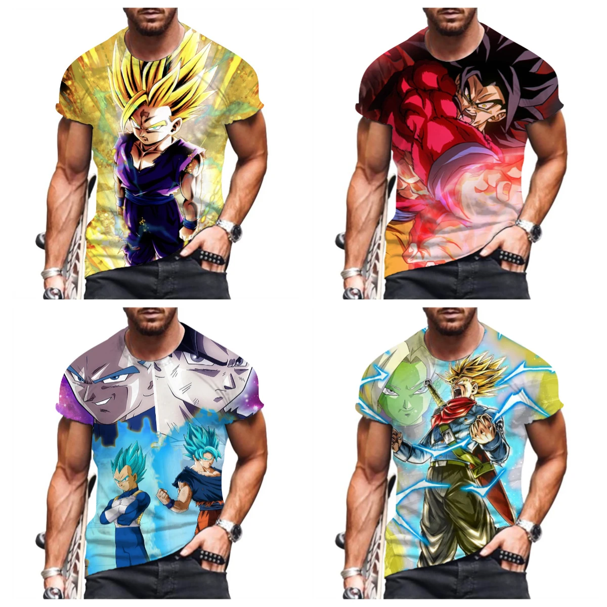 2025 Zomer Hot-selling Nieuwe Y2k mannen T-shirt Dragon Ball Z Kleding Vegeta Top Hiphop Wukong harajuku Stijl Super Saiya Top