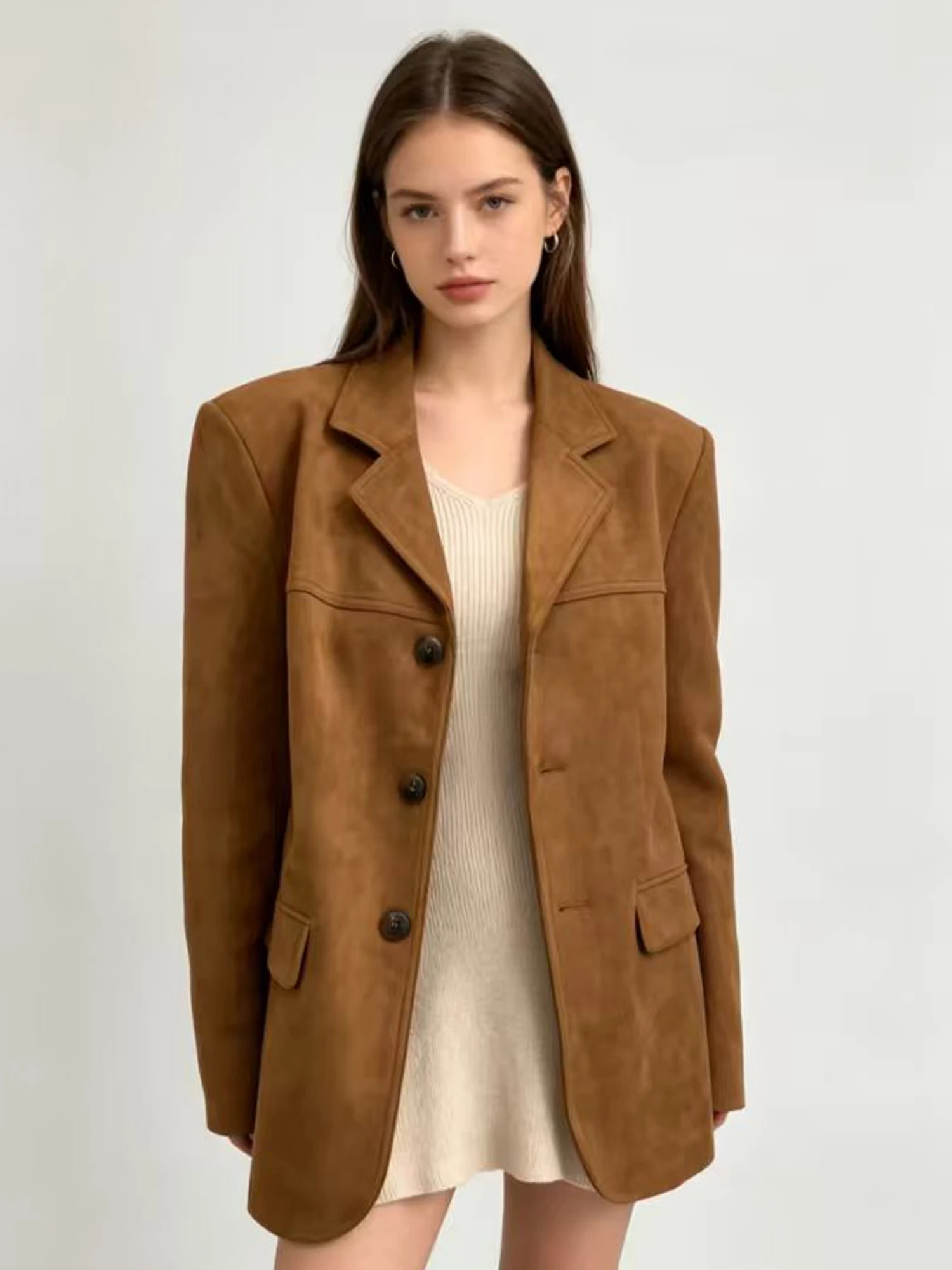 Women's Black Oversize Loose Blazer Fashion Y2k 2000s Vintage Suit Coat Y2k 2000s Vintage Outerwear for Women Spring Autumn 2026