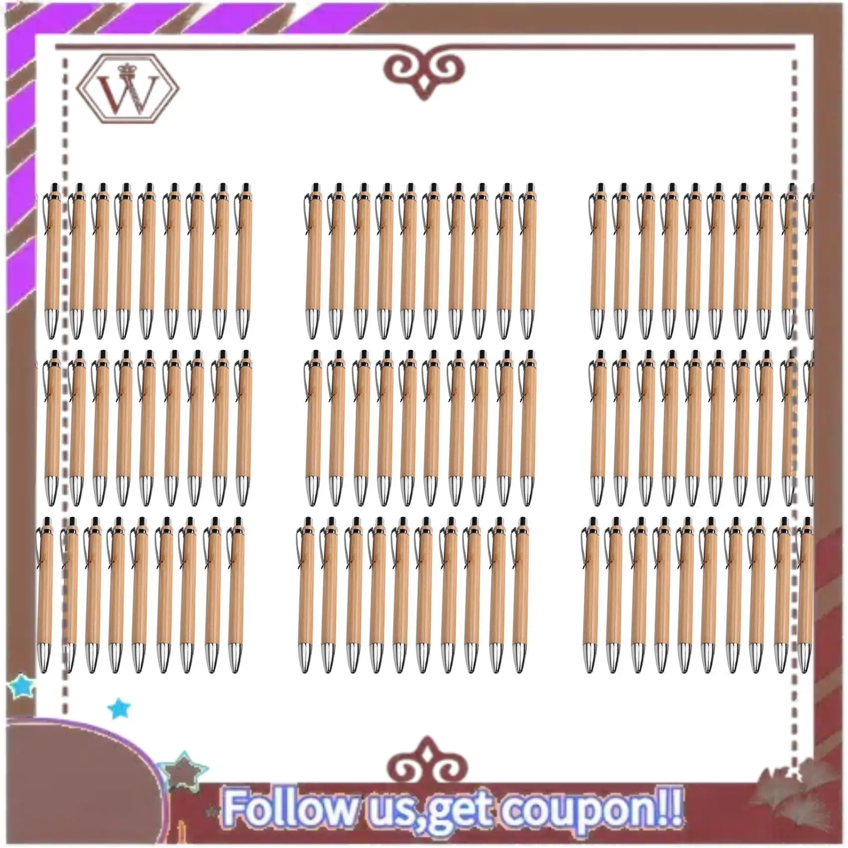 ABBG-مجموعات أقلام حبر جاف متنوعة. أداة كتابة من خشب الخيزران (90 مجموعة)